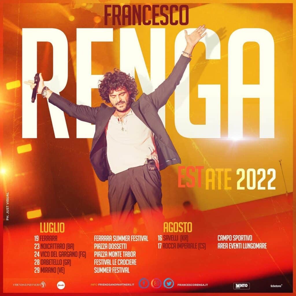 Locandina concerti di Francesco Renga