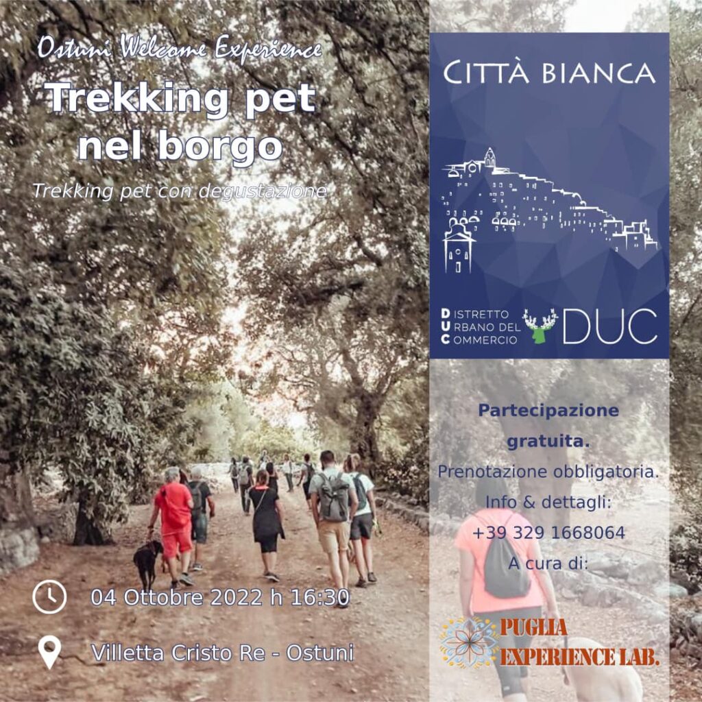 Locandina dell'evento trekking pet nel borgo