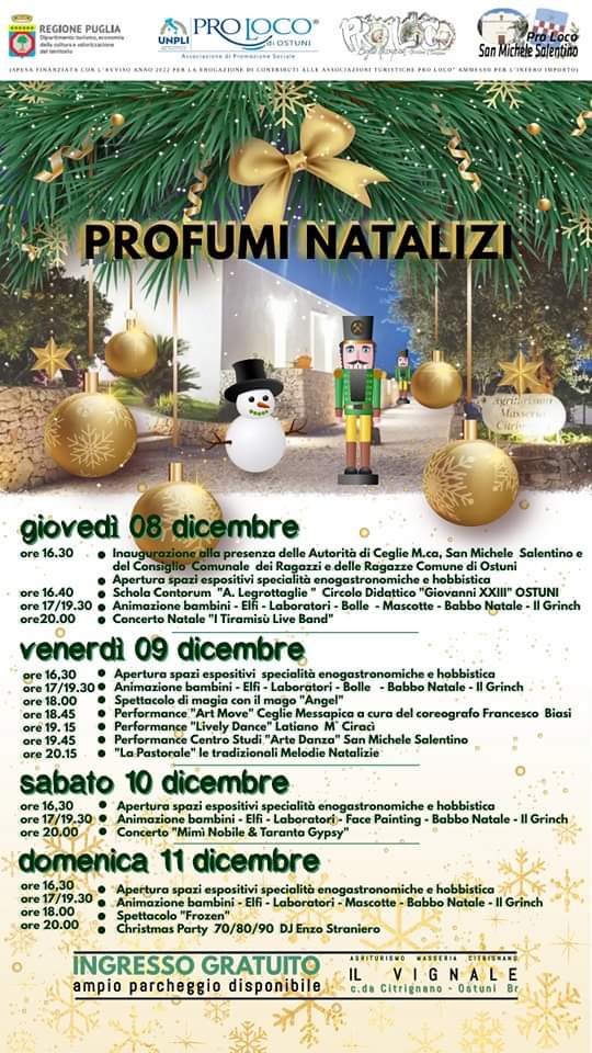 Locandina dell'evento profumi natalizi