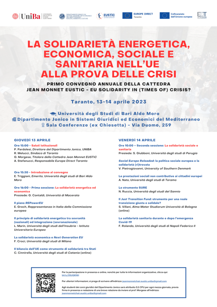 Foto della locandina convegno UE Taranto