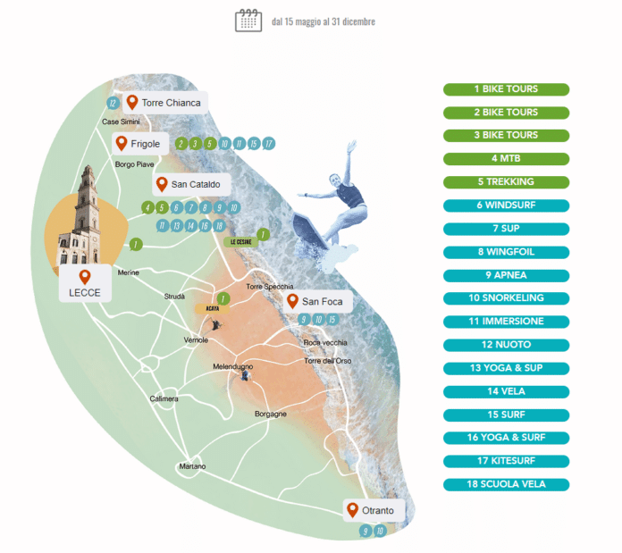 La mappa di Lecce Outdoor Sport Experiences