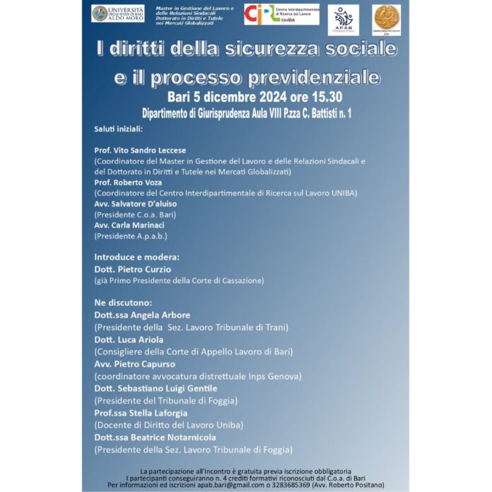 Convegno diritti previdenza sociale